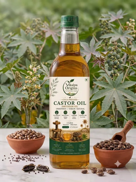 Castor Oil 1L - Pure Traditional Cold Pressed Oils in Hyderabad