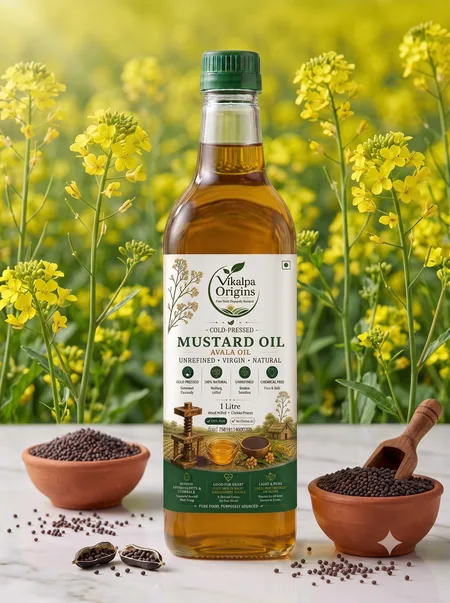 Mustard Oil 1L - Pure Traditional Cold Pressed Oils in Hyderabad